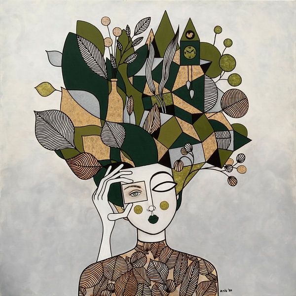 Frau, die zuschaut (Nr.2020-10) von Kris Stuurop