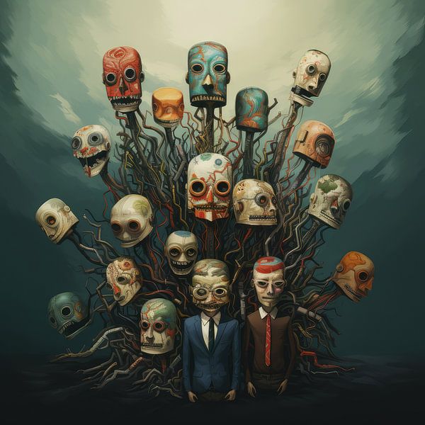 Hoofden abstract en bizarre van Art Bizarre