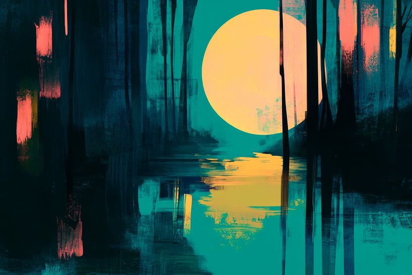 Mondschein Wald von Poster Art Shop