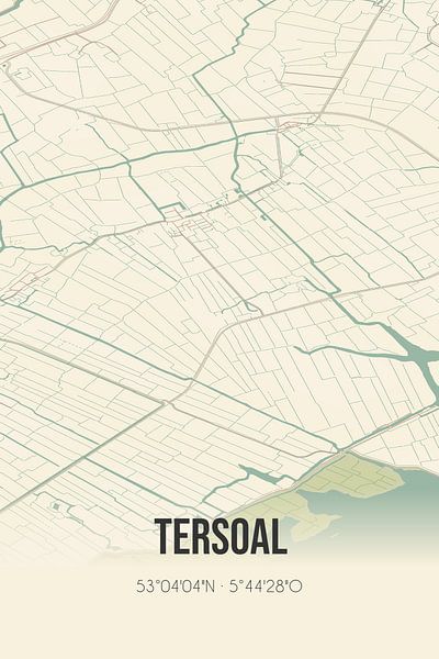 Vintage map of Tersoal (Fryslan) by Prints of Place