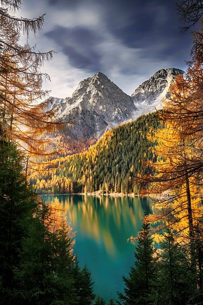 Lake Antholz in the Alps in South Tyrol. by Voss photography