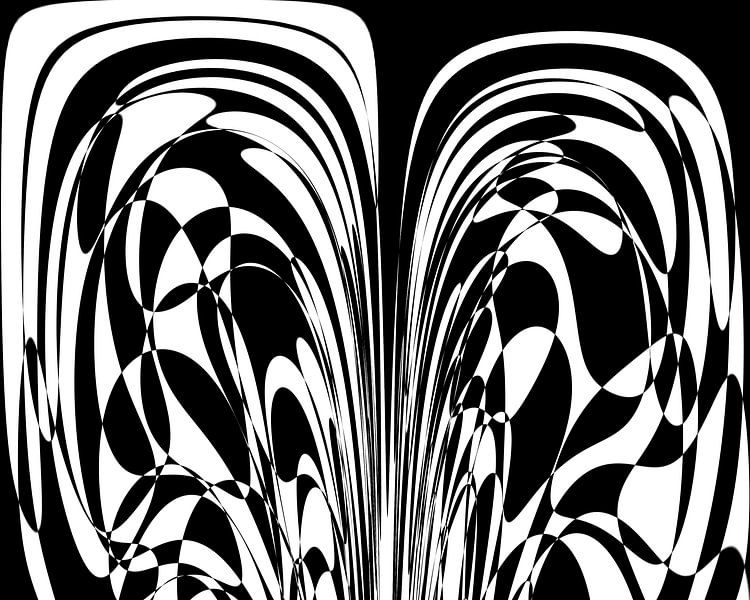 art numérique abstrait noir et blanc 2 par Naomi van Mierlo