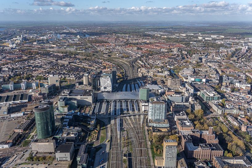 Aerial view of the renewed Utrecht Central Station. by Jaap van den Berg
