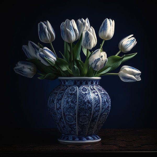 Tulpen in Vase von Rene Ladenius Digital Art