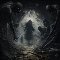 Gruselige Horror-Halloween-Statue