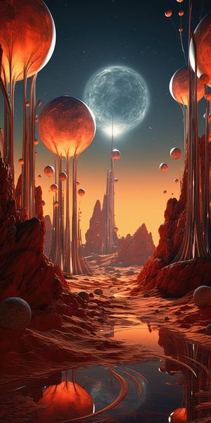 Märchenhafte Landschaft surreal abstrakt und bizarr von Art Bizarre