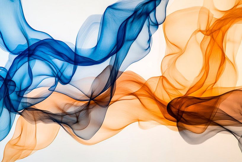 Des couleurs fluides : Bleu et brun en harmonie par Poster Art Shop