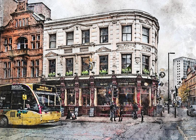 Manchester watercolor art #Manchester by JBJart Justyna Jaszke