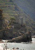 Vintage Italienischer Strand | Cinque Terre Retro Reisefotografie | Europäische Wandkunst