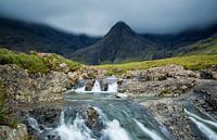 Waterfall in the Scottish Hills, Fairy Pools, Isle of Skye, Scotland