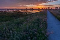 Drenthe sunrise, with cycle path