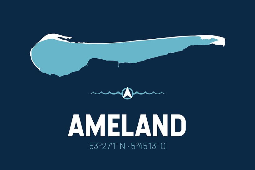 Ameland | Map Design | Island Silhouette by ViaMapia