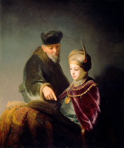 Een jonge leerling en zijn leraar, Rembrandt van Rembrandt van Rijn