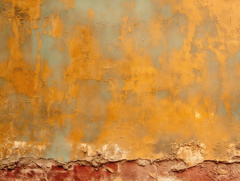 Orange Grün Abstrakt - Urban Texture Art von BowiScapes Abstrakt und digitale Kunst