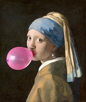 Mädchen mit einer Perle und einem rosa Luftballon