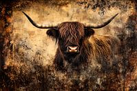 Schottische Highlander in Herbstfarben