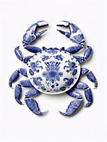 Krab in delfts blauw, Crab, Modern