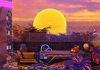 Retro Futurism Vaporwave Sunset