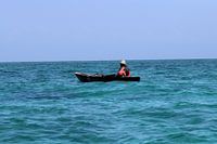 Traditionelle Fischer in Afrika