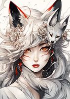 Porträt einer weiblichen Kitsune