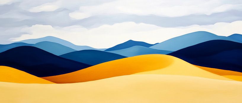 Wellen der Sanddünen im Morgenlicht von Poster Art Shop