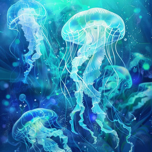 Monde sous-marin avec méduses par Poster Art Shop