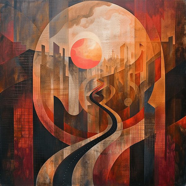 Soleil matinal sur la ville - Nouveaux départs dans les rues par Karina Brouwer