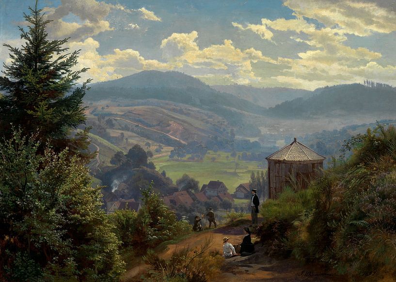 Das Oberbeuerner Tal vom Cäcilienberg aus, Johann Wilhelm Schirmer von Meisterhafte Meister