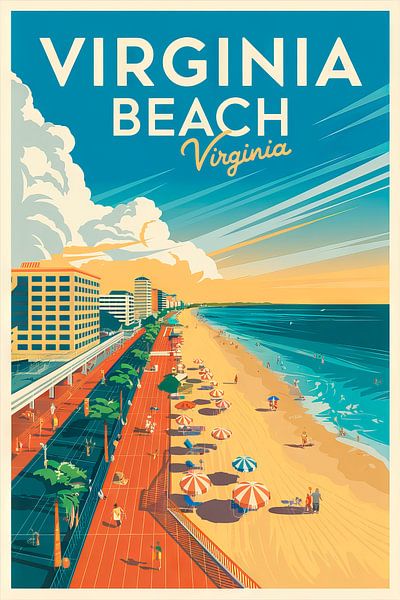 Virginia Beach, Virginia Vintage Travel Poster by Poster Art Shop