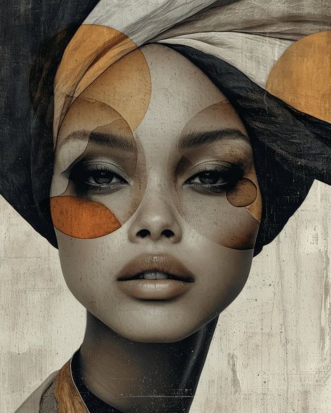 Portrait in earth tones, contemporary art by Carla Van Iersel