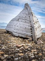 Abandoned boat on the beach of Spitsbergen