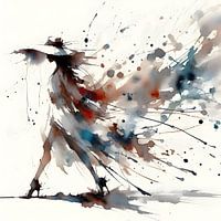 Aquarel elegante vrouw met hoed