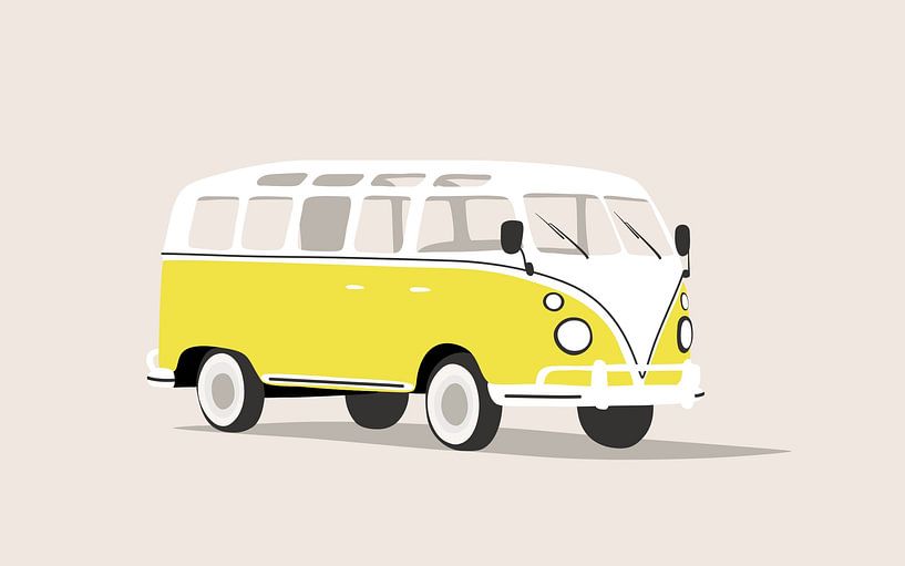 Fourgon Volkswagen jaune par Studio Miloa