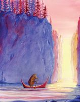 Children's picture 'Hedgehog in boat'