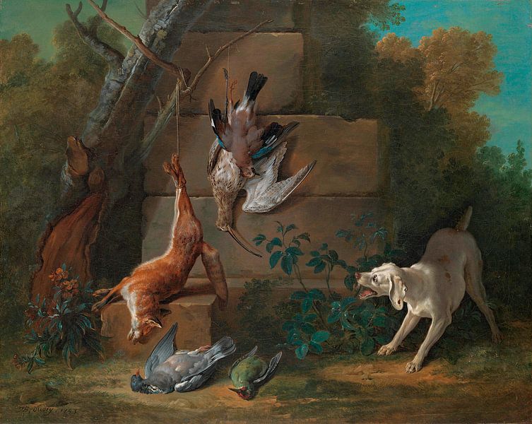 Chien gardant le gibier mort, Jean-Baptiste Oudry par Des maîtres magistraux