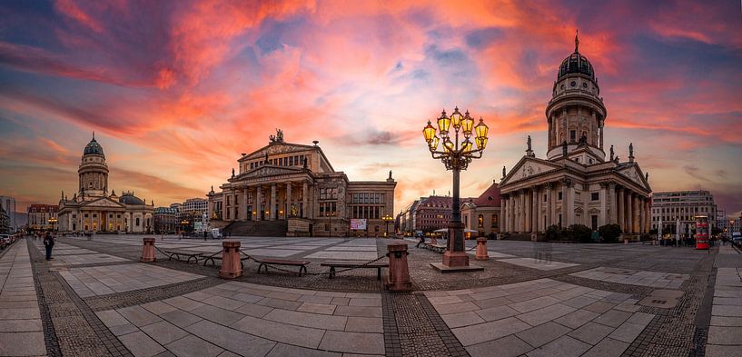 Berlin Gendarmenmarkt - Coucher de soleil panoramique par Frank Herrmann