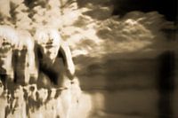 Verfolgungsjagd des Radfahrerpelotons in Sepia