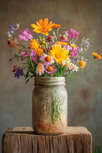 Blumen im Glas von Poster Art Shop