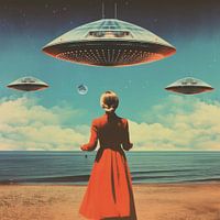 UFO-Himmel Collage Kunst