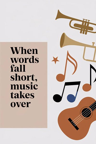 Musiknoten und Instrumente Kunst von Art & Soul Creations