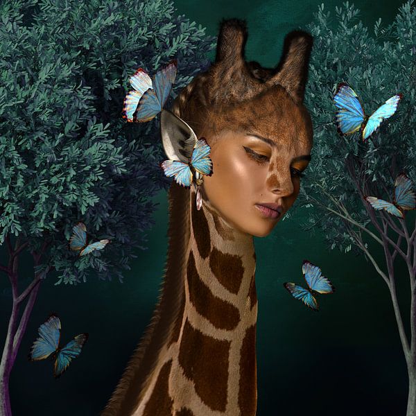 Kreuzfrau - Giraffe von OEVER.ART