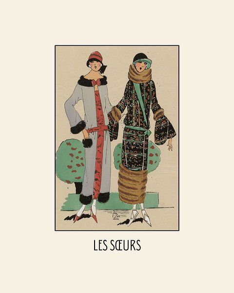 Les soeurs - The sisters | Art Deco Fashion print par NOONY