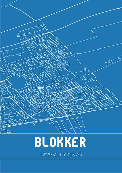 Blueprint | Map | Blokker (Noord-Holland) par Affiches de lieux