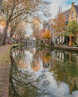 Old canal Utrecht autumn photo.
