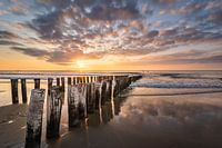 Wellenbrecher am Strand von Domburg VI