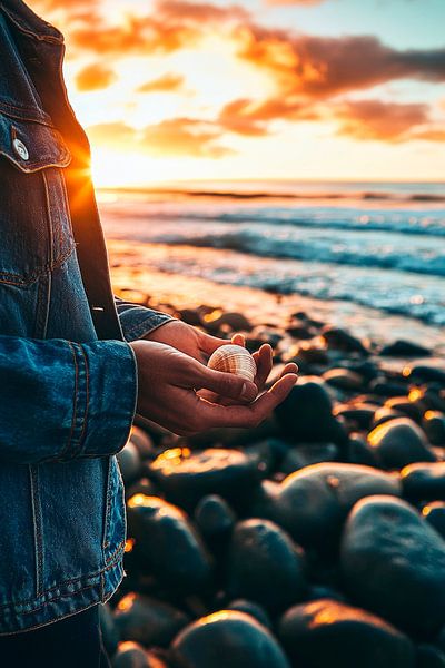 Muschel am Strand von Poster Art Shop