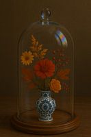 Autumn bouquet in bell jar