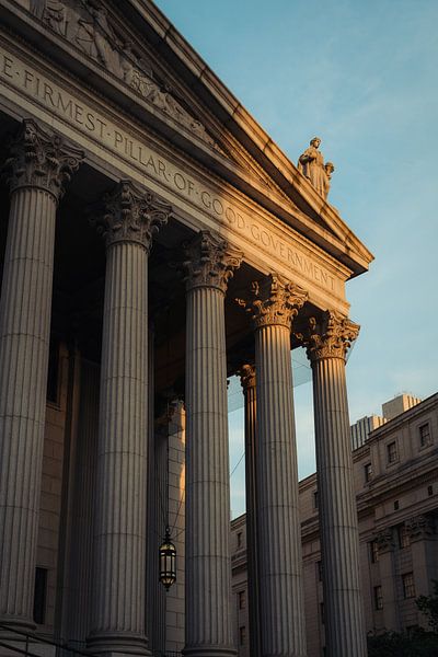 Pillars of justice: historic architecture at sunset by NZME Photography