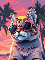Katze mit Sonnenbrille