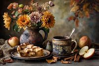 Apfelkuchen mit Zimt und Kaffee – Zeitloses Stillleben